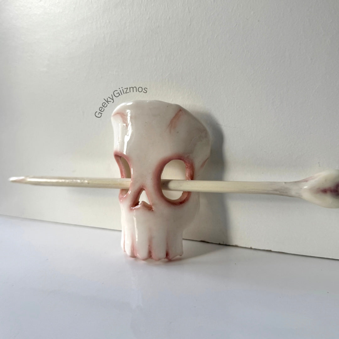 Skull and bones Barrette