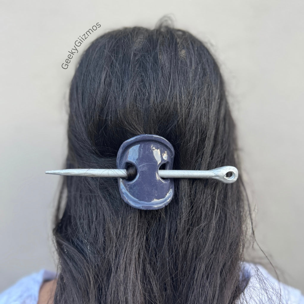 Button and Needle Barrette