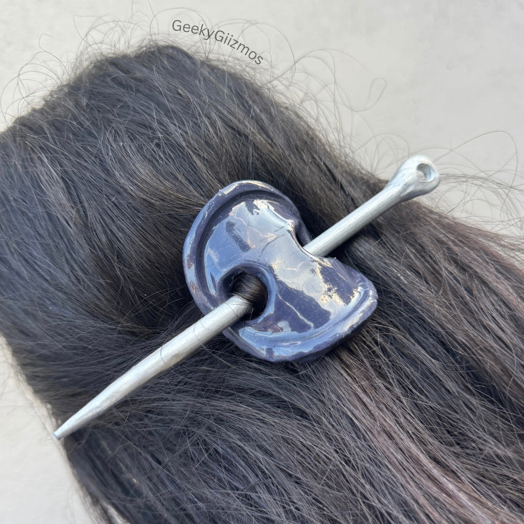 Button and Needle Barrette