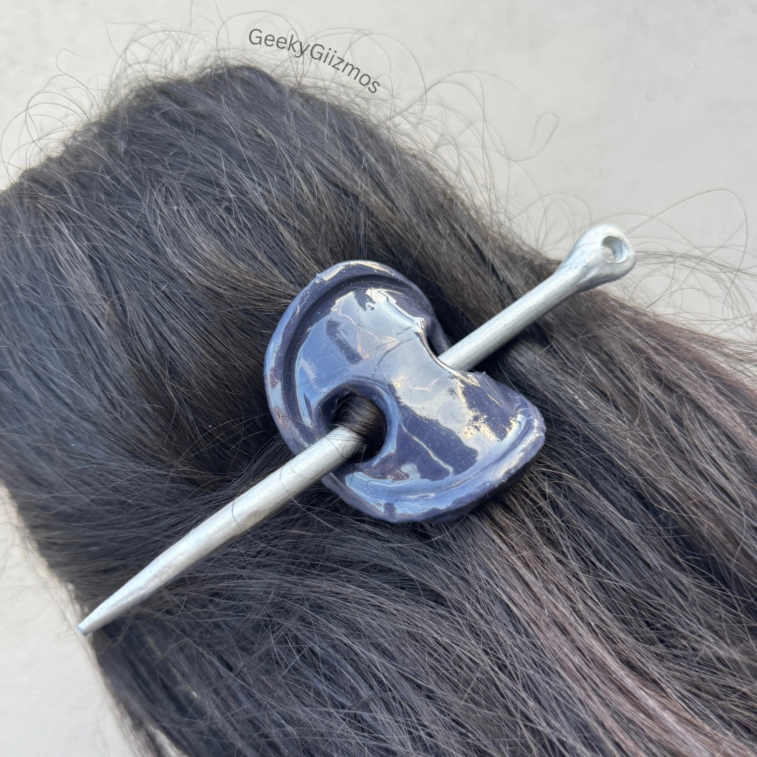 Button and Needle Barrette
