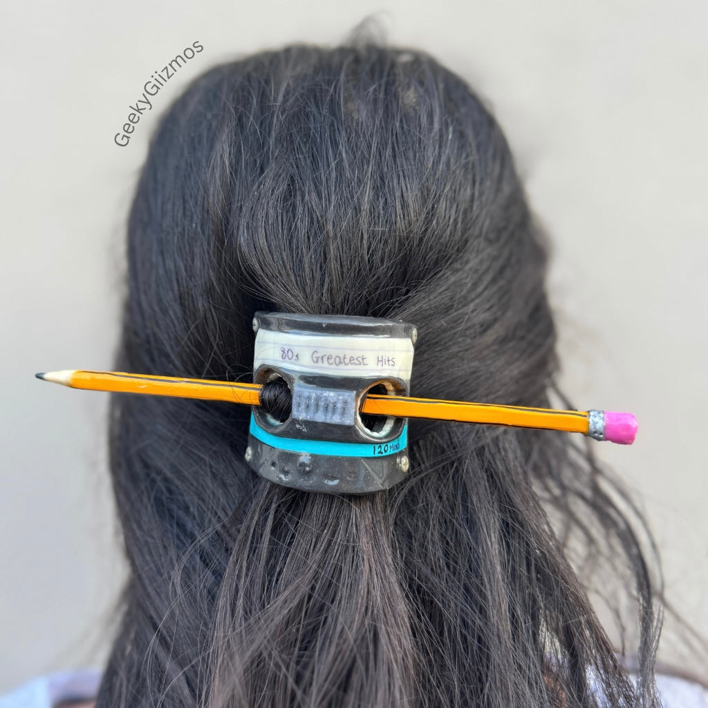 Cassette and Pencil Barrette
