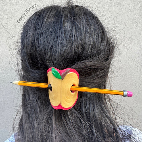 Apple and Pencil Barrette